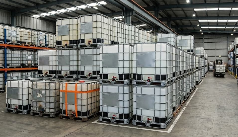 IBC totes ready for reconditioning